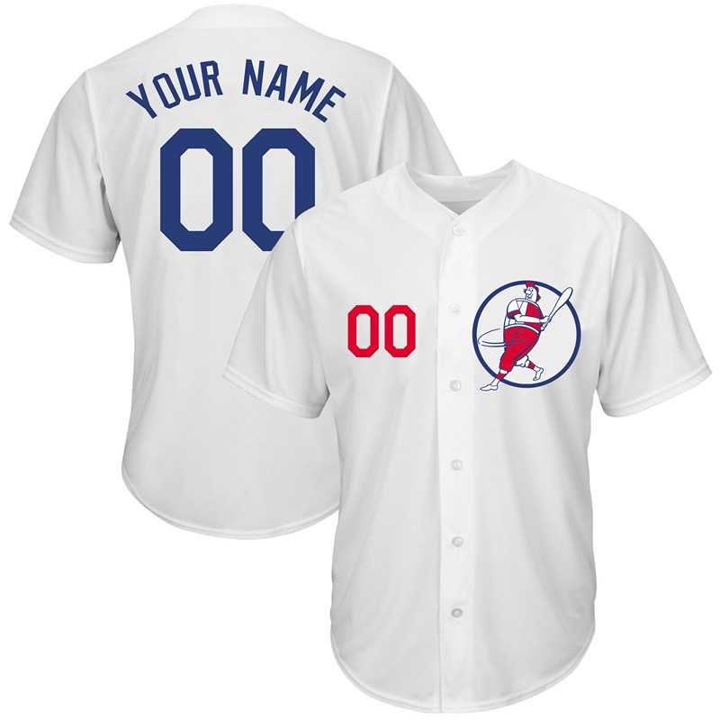 Dodgers White Customized Cool Base New Design Jersey